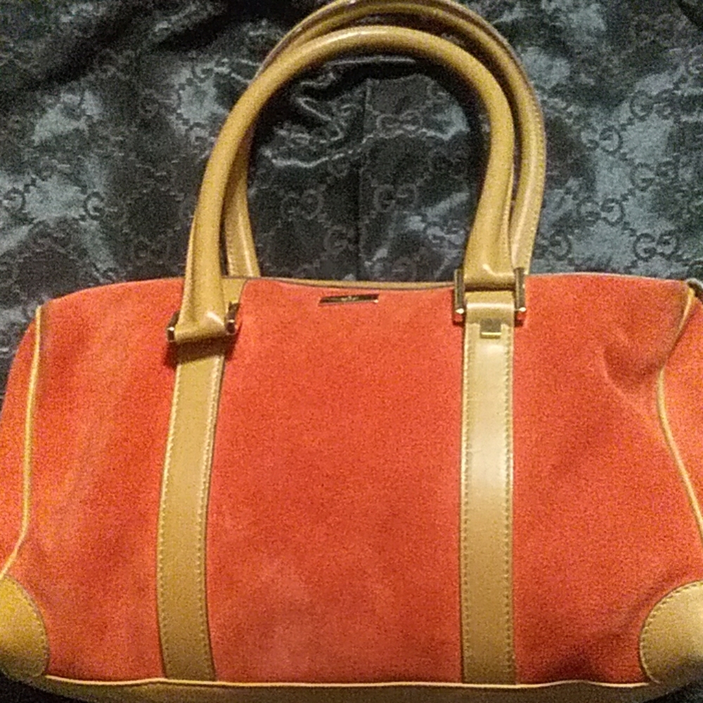 Suede gucci purse